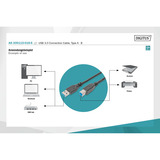Digitus Cable de conexión USB 3.2 Gen 1 USB-A > USB-B negro