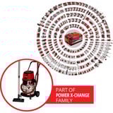 EINHELL Professional TP-VC 36/30 S Auto - Solo, 36Volt (2x18V), Aspiradora en húmedo y en seco rojo/Acero fino