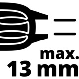 Einhell RT-ID 65 Sin llave 2,1 kg, Taladradora de impacto rojo/Negro, Sin llave, 2,5 cm, 1 cm, 1,3 cm, 3000 RPM, 48000 ppm