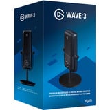 Elgato Wave 3 Negro Micrófono de superficie para mesa negro, Micrófono de superficie para mesa, 70 - 20000 Hz, 24 bit, 96 kHz, Alámbrico, USB