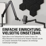 Elgato Wave 3 Negro Micrófono de superficie para mesa negro, Micrófono de superficie para mesa, 70 - 20000 Hz, 24 bit, 96 kHz, Alámbrico, USB