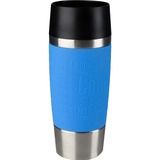 Emsa TRAVEL MUG tazón Cian, Taza celeste/Acero fino, Sencillo, 0,36 L, Cian, Acero inoxidable