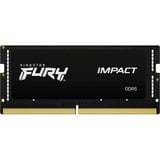 Kingston FURY FURY 16GB 6400MT/s DDR5 CL38 SODIMM Impact XMP, Memoria RAM negro, 16 GB, 1 x 16 GB, DDR5, 262-pin SO-DIMM, Negro