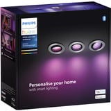 Philips Hue Foco empotrable White & Color Ambiance Centura paquete de 3, Luz de LED plateado