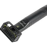 Philips OneBlade Face QP1424/10, Cortapelo para barba negro, Máquina de afeitar de láminas, Carbón vegetal, Batería, 30 min, 8 h, 0,5 W