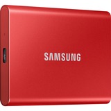 SAMSUNG Portable SSD T7 2000 GB Rojo, Unidad de estado sólido rojo, 2000 GB, USB Tipo C, 3.2 Gen 2 (3.1 Gen 2), 1050 MB/s, Protección mediante contraseña, Rojo