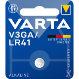 VARTA Pila de botón alcalina especial 1,5V, V3GA / LR41, Batería 