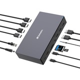 Verbatim CDS-17 Alámbrico USB 3.2 Gen 1 (3.1 Gen 1) Type-C Negro, Gris, Estación de acoplamiento aluminio/Negro, Alámbrico, USB 3.2 Gen 1 (3.1 Gen 1) Type-C, 100 W, 3,5 mm, 1000 Mbit/s, Negro, Gris