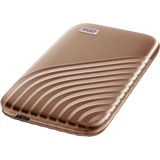 WD My Passport 1000 GB Oro, Unidad de estado sólido dorado, 1000 GB, USB Tipo C, 3.2 Gen 2 (3.1 Gen 2), 1050 MB/s, Protección mediante contraseña, Oro