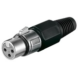 goobay 11755 conector XLR (3-pin) Negro, Metálico, Embrague negro, XLR (3-pin), Negro, Metálico, Hembra, Derecho, Cloruro de polivinilo (PVC), Zinc, Oro