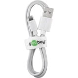goobay 59130 cable USB 2 m USB 2.0 USB A USB C Blanco blanco, 2 m, USB A, USB C, USB 2.0, 480 Mbit/s, Blanco