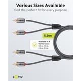 goobay Cable Stereo Cinch Plus negro/Plateado