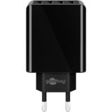 goobay cargador USB de 4 puertos (30W) negro negro
