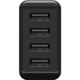 goobay cargador USB de 4 puertos (30W) negro negro
