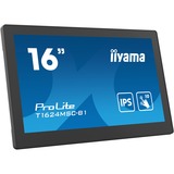 iiyama T1624MSC-B1 pantalla de señalización Panel plano interactivo 39,6 cm (15.6") LED 450 cd / m² Full HD Negro Pantalla táctil 24/7, Monitor LED negro, Panel plano interactivo, 39,6 cm (15.6"), LED, 1920 x 1080 Pixeles, 24/7