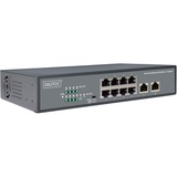 Digitus 8 Port Fast Ethernet PoE Switch, 19 Inch, Unmanaged, 2 Uplinks, Interruptor/Conmutador negro, 19 Inch, Unmanaged, 2 Uplinks, No administrado, Fast Ethernet (10/100), Bidireccional completo (Full duplex), Energía sobre Ethernet (PoE), Montaje en rack
