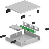 Digitus Caja de empalme LWL, caja de empalme para montaje en pared, mediana, Caja/Carcasa gris claro