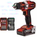 EINHELL Atornillador inalámbrico Power X-Change TE-CD 18/40 Li, 18 Voltios, Taladro/destornillador rojo/Negro