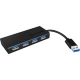 ICY BOX IB-AC6104-B 5000 Mbit/s Negro, Hub USB negro, USB 3.2 Gen 1 (3.1 Gen 1) Type-A, 5000 Mbit/s, Negro, Aluminio, 90 mm, 40 mm