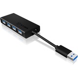 ICY BOX IB-AC6104-B 5000 Mbit/s Negro, Hub USB negro, USB 3.2 Gen 1 (3.1 Gen 1) Type-A, 5000 Mbit/s, Negro, Aluminio, 90 mm, 40 mm