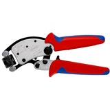 KNIPEX Pinza de engaste autoajustable Twistor T, Crimpadora rojo/Azul