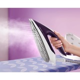 Philips Centro de planchado PerfectCare Compact Plus GC7933/30, Estación de planchado a vapor lila/blanco, 120 g/min, Suela SteamGlide Plus, 0,0015 L, 430 g/min, Violeta, Desmontable
