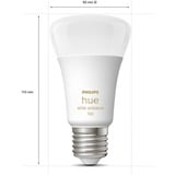 Philips Hue Kit de inicio: 3 bombillas inteligentes E27 (1100) + regulador de intensidad, Lámpara LED Philips Hue White ambiance Kit de inicio: 3 bombillas inteligentes E27 (1100) + regulador de intensidad, Kit de iluminación inteligente, Blanco, Bluetooth/Zigbee, LED, E27, Luz fría, Blanco cálido