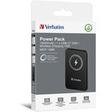 Verbatim Charge 'n' Go Polímero de litio 10000 mAh Cargador inalámbrico Negro, Banco de potencia negro, 10000 mAh, Polímero de litio, Quick Charge 3.0, Cargador inalámbrico, Negro