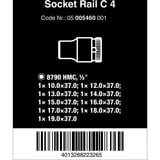 Wera Barra magnética para dados C 4 Zyklop Juego de dados para llave de vaso 1/2", Llave de tubo negro/Verde