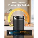 DREO Calefactor Solaris 619, Termoventiladores negro/Plateado
