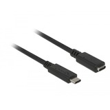 DeLOCK 85532 cable USB 0,5 m USB 3.2 Gen 1 (3.1 Gen 1) USB C Negro, Cable alargador negro, 0,5 m, USB C, USB C, USB 3.2 Gen 1 (3.1 Gen 1), Negro