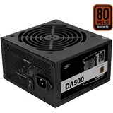 DeepCool DA500 unidad de fuente de alimentación 500 W 20+4 pin ATX Negro, Fuente de alimentación de PC negro, 500 W, 100 - 240 V, 8 A, Activo, 110 W, 456 W