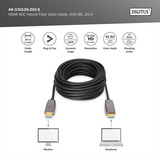 Digitus AK-330126-200-S, Cable negro