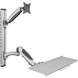 Digitus Estación de trabajo (monitor, teclado, maus) Montaje en la pared, Soporte de pared plateado, teclado, maus) Montaje en la pared, 8 kg, 43,2 cm (17"), 68,6 cm (27"), 100 x 100 mm, Ajustes de altura, Plata