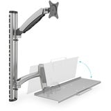 Digitus Estación de trabajo (monitor, teclado, maus) Montaje en la pared, Soporte de pared plateado, teclado, maus) Montaje en la pared, 8 kg, 43,2 cm (17"), 68,6 cm (27"), 100 x 100 mm, Ajustes de altura, Plata