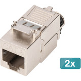 Digitus Módulo Keystone Cat. 8.1, apantallado, 2 piezas plateado