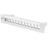 Digitus Panel de parche modular, 12 puertos, sin equipar, Patch Panel gris