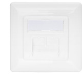 Digitus Toma de datos CAT.6A, empotrada, apantallada, 2x RJ-45 LSA, Caja de conexiones blanco