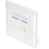 Digitus Toma de datos CAT.6A, empotrada, apantallada, 2x RJ-45 LSA, Caja de conexiones blanco