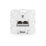Digitus Toma de datos CAT.6A, empotrada, apantallada, 2x RJ-45 LSA, Caja de conexiones blanco