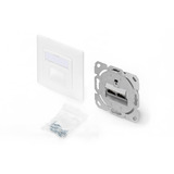 Digitus Toma de datos CAT.6A, empotrada, apantallada, 2x RJ-45 LSA, Caja de conexiones blanco