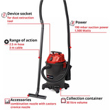 EINHELL TC-VC 1930 A, Aspiradora en húmedo y en seco rojo/Negro