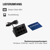Elgato Stream Deck Mini teclado USB Negro negro, Mini, Alámbrico, USB, Negro