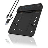 ICY BOX IB-2915MSCL-C31 USB 3.2 Gen 2 (3.1 Gen 2) Type-C Negro, Estación de acoplamiento Unidad de disco duro, SSD, SATA, Serial ATA II, Serial ATA III, 2.5,3.5,M.2, USB 3.2 Gen 2 (3.1 Gen 2) Type-C, Negro, Plástico