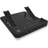 ICY BOX IB-2915MSCL-C31 USB 3.2 Gen 2 (3.1 Gen 2) Type-C Negro, Estación de acoplamiento Unidad de disco duro, SSD, SATA, Serial ATA II, Serial ATA III, 2.5,3.5,M.2, USB 3.2 Gen 2 (3.1 Gen 2) Type-C, Negro, Plástico