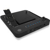 ICY BOX IB-2915MSCL-C31 USB 3.2 Gen 2 (3.1 Gen 2) Type-C Negro, Estación de acoplamiento Unidad de disco duro, SSD, SATA, Serial ATA II, Serial ATA III, 2.5,3.5,M.2, USB 3.2 Gen 2 (3.1 Gen 2) Type-C, Negro, Plástico