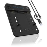ICY BOX IB-2915MSCL-C31 USB 3.2 Gen 2 (3.1 Gen 2) Type-C Negro, Estación de acoplamiento Unidad de disco duro, SSD, SATA, Serial ATA II, Serial ATA III, 2.5,3.5,M.2, USB 3.2 Gen 2 (3.1 Gen 2) Type-C, Negro, Plástico