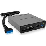 ICY BOX IB-872-i3 lector de tarjeta USB Interno Negro, Lector de tarjetas negro, CF, MS Micro (M2), MS PRO, MS PRO Duo, MS PRO Duo Mark 2, MS Pro-HG, MS Pro-HG Duo, MS Pro-HG Duo..., Negro, 3.5", 5000 Mbit/s, Metal, Plástico, Access, Poder