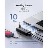 ICY BOX IB-AC618a, Hub USB negro