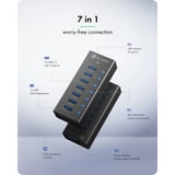 ICY BOX IB-AC618a, Hub USB negro